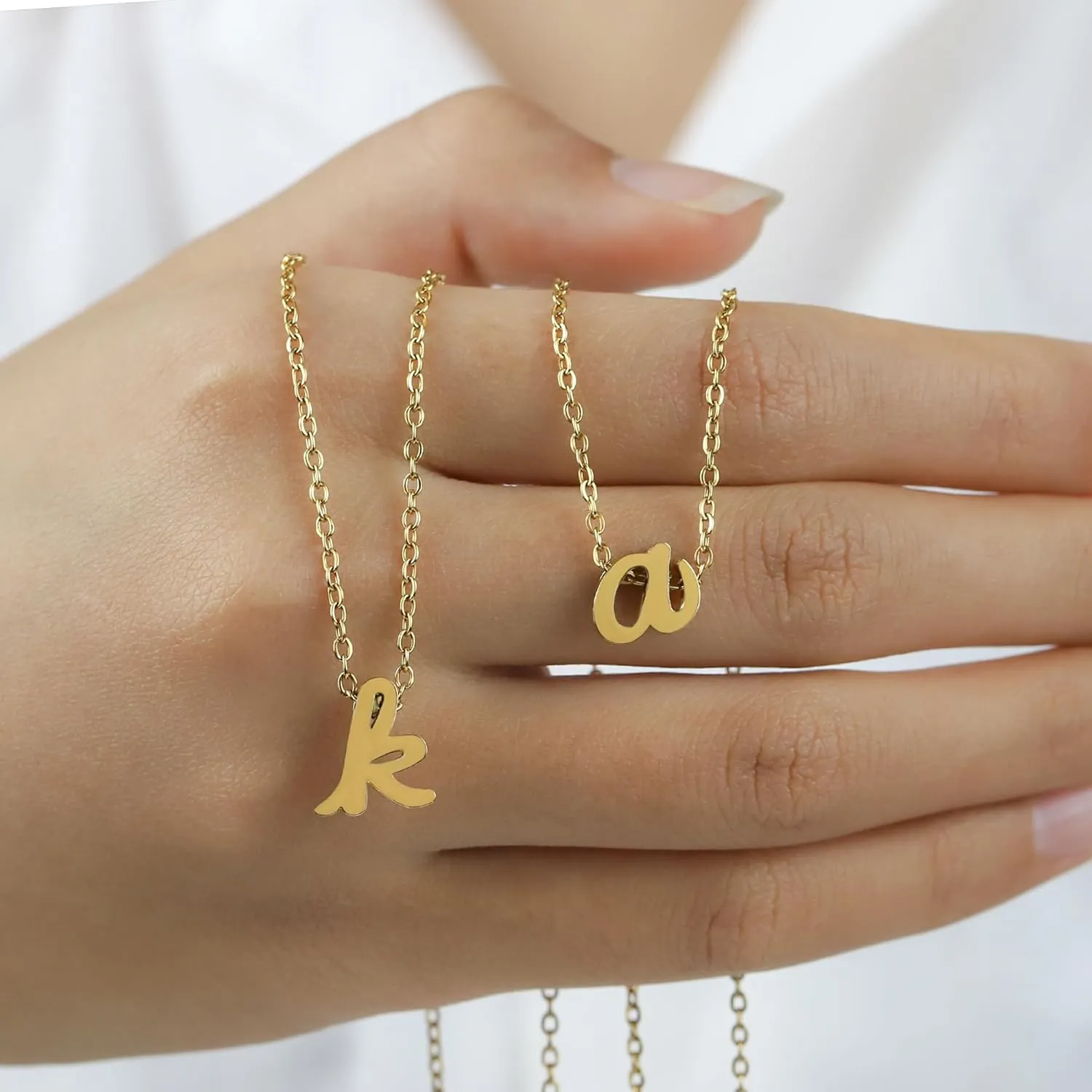 Gold Necklace for Women - 18K Gold Filled Initial Necklace Dainty Gold Initial Necklace Tiny A - Z Pendant Necklace Cute Initial Letter Necklace Gold Jewelry Necklace for Women