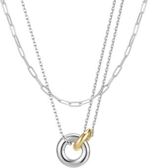 Gold Necklaces for Women Trendy, 14k Gold Plated Interlocking Circle Necklace, Dainty Chain Choker Necklace for Women