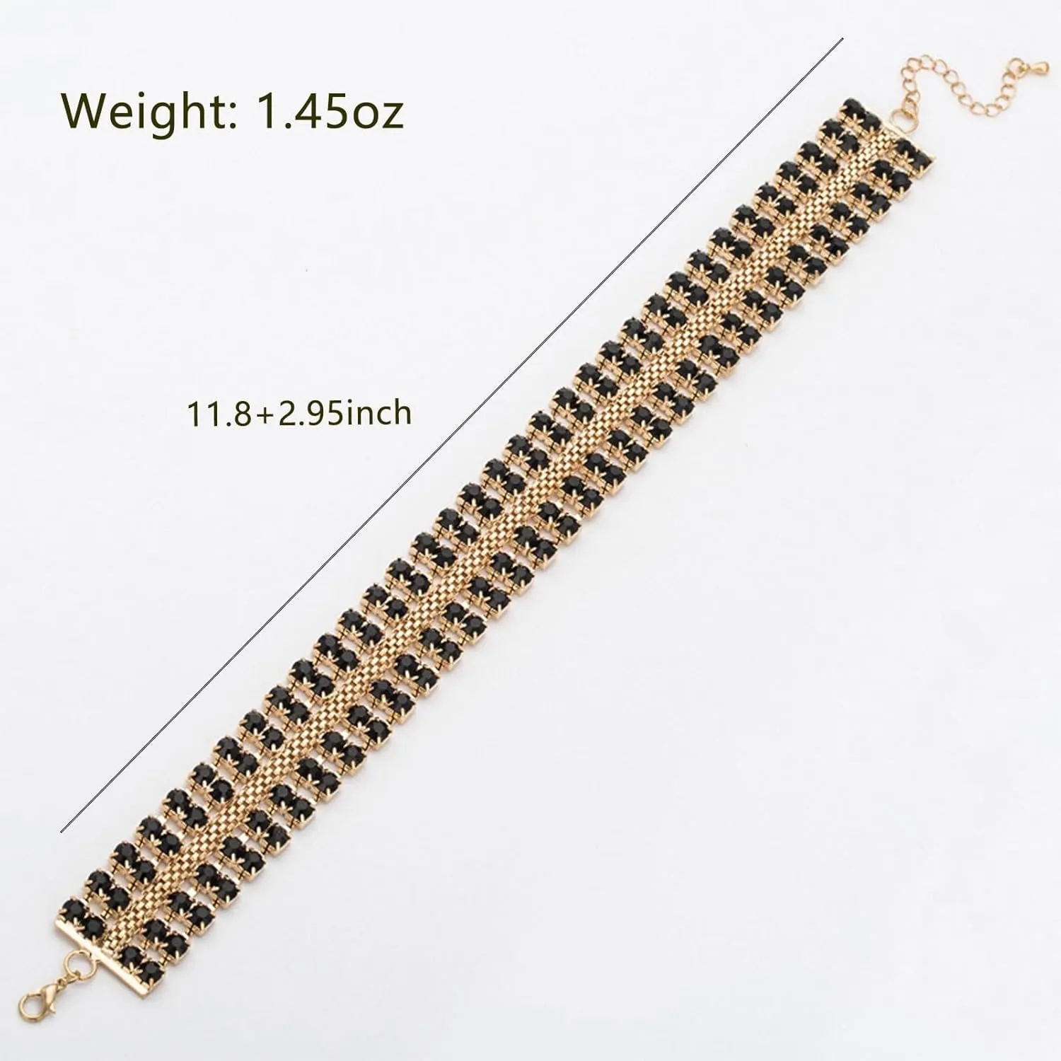 Gold Silver Black Choker Necklace for Women Gold Rhinestone Bowknot Bridesmaid Wedding Prom Gargantillas De Mujer Elegantes Tennis Net Necklace Disco Necklace Christmas Graduation Prom Jewelry Accessories