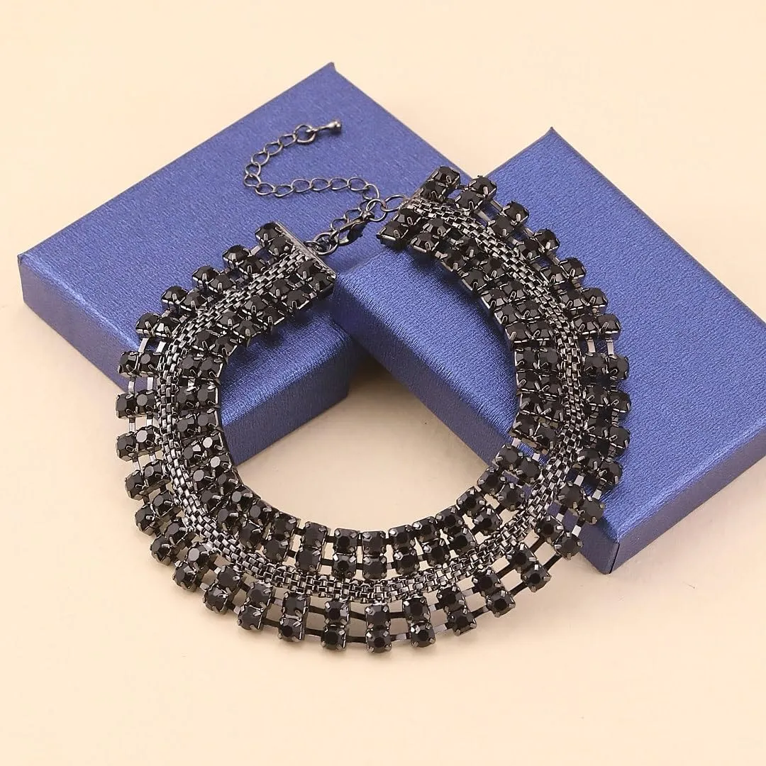 Gold Silver Black Choker Necklace for Women Gold Rhinestone Bowknot Bridesmaid Wedding Prom Gargantillas De Mujer Elegantes Tennis Net Necklace Disco Necklace Christmas Graduation Prom Jewelry Accessories