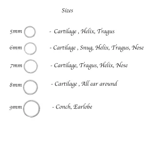 Gold, Sterling Silver Tiny Thin Hoop Earrings for Women Cartilage Nose Septum Helix Tragus Rings Multiple Piercing Jewelry, Hypoallergenic (4.5mm | 24 GA, Sterling Silver 925)