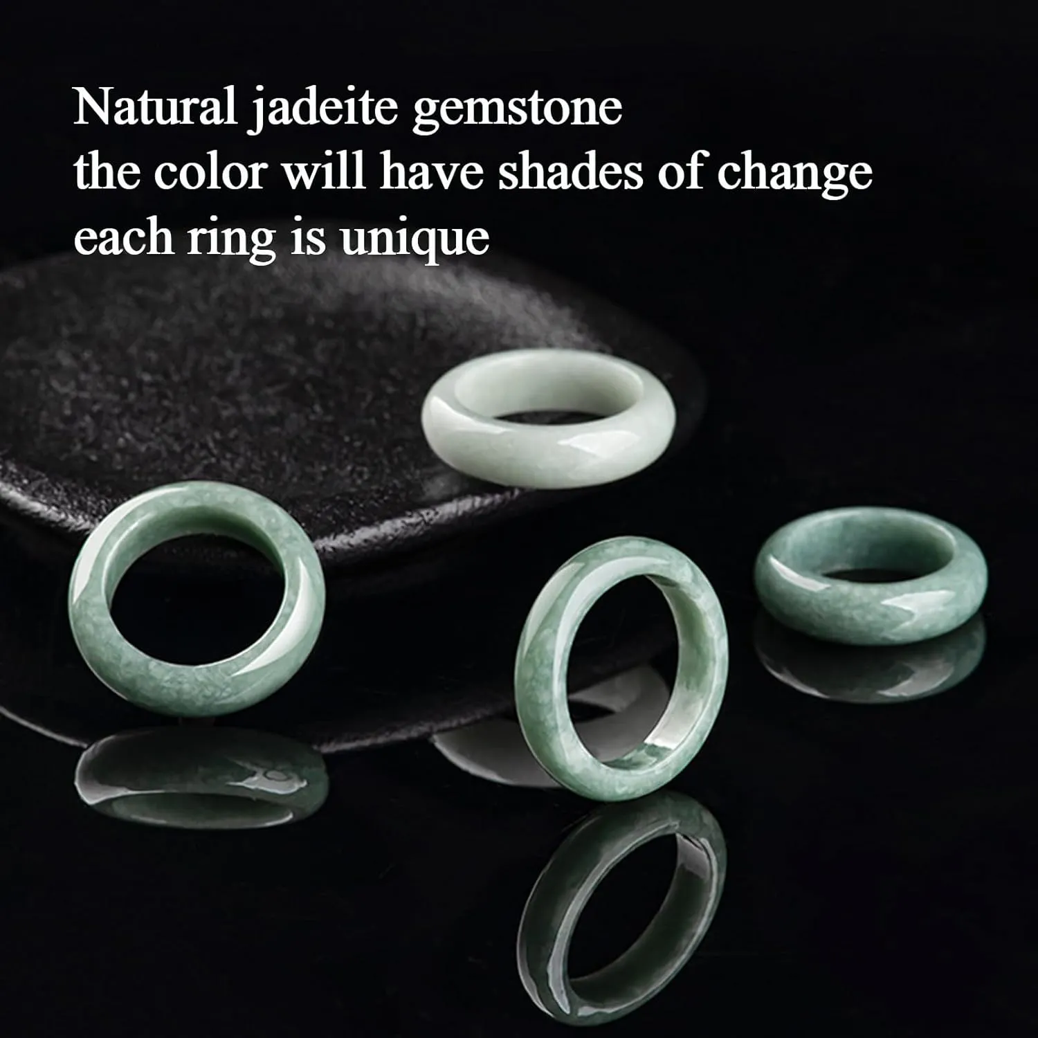 Good Luck Jade Gemstome Wealth AAA Genuine Jadeite Stackable Rings for Women Authentic Healing Plated Gold Real Nature Crystal Jewelry Gifts