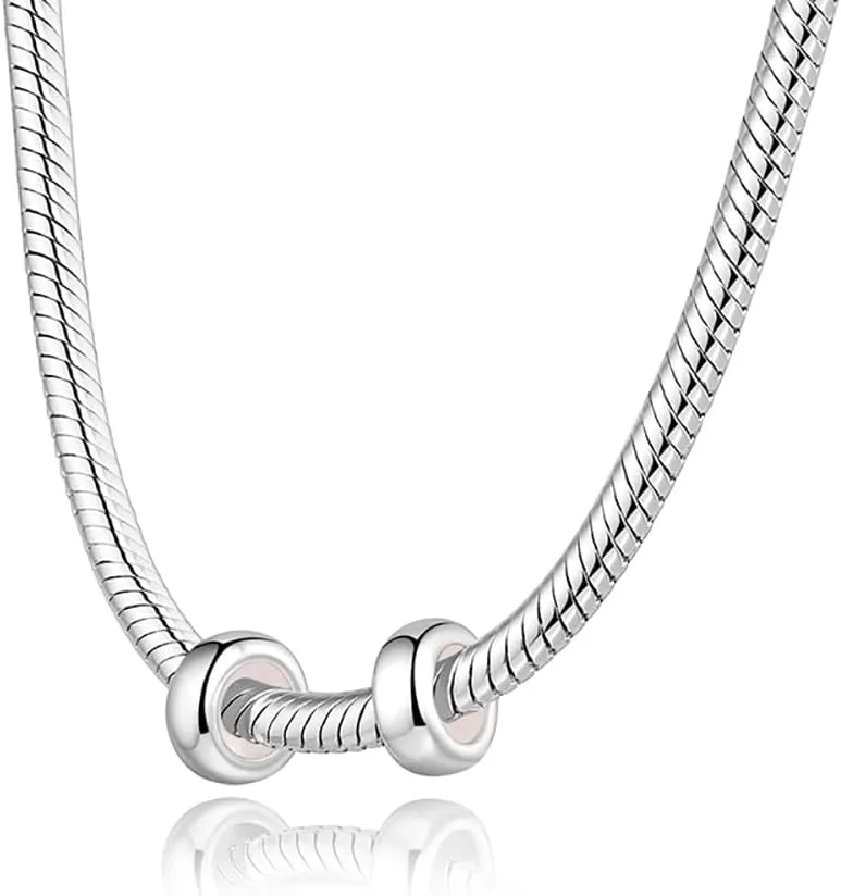 GW Stopper Charms 925 Sterling Silver Round Rondelle Spacer Beads for Charm Bracelets for Women