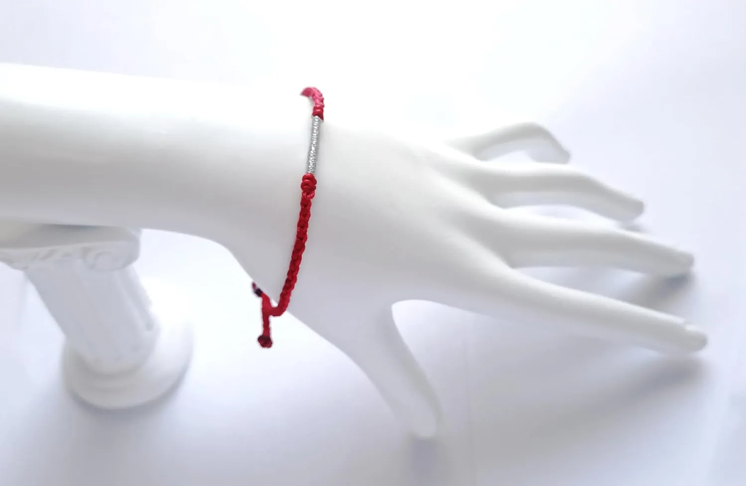 Handmade bracelet/hand chain string art Jewelry gifts for friends and family (Dark red, 1set 5pcs)