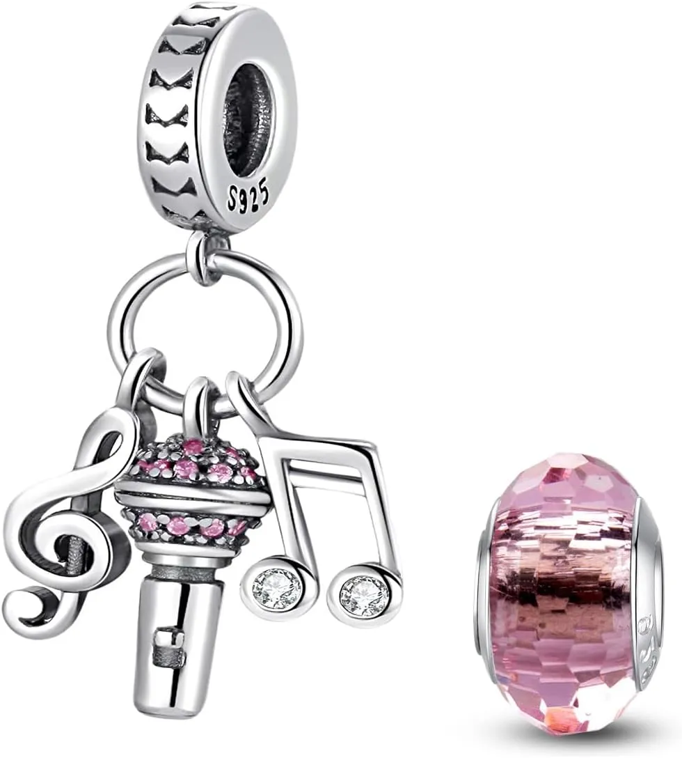 HappyStar 925 Sterling Silver Charm fits Pandora Bracelets NecklacePendants DIY Jewelry Gift For WomenWith one Spacer Bead Charms