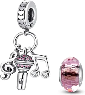 HappyStar 925 Sterling Silver Charm fits Pandora Bracelets NecklacePendants DIY Jewelry Gift For WomenWith one Spacer Bead Charms
