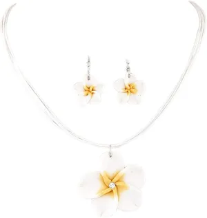 Hawaiian Flowers Beach Necklaces for Women Necklace and Earring Set Hibiscus Earrings Necklace Sets Bohemia Flower Dangle Earrings Beach Summer Jewelry Accessories
