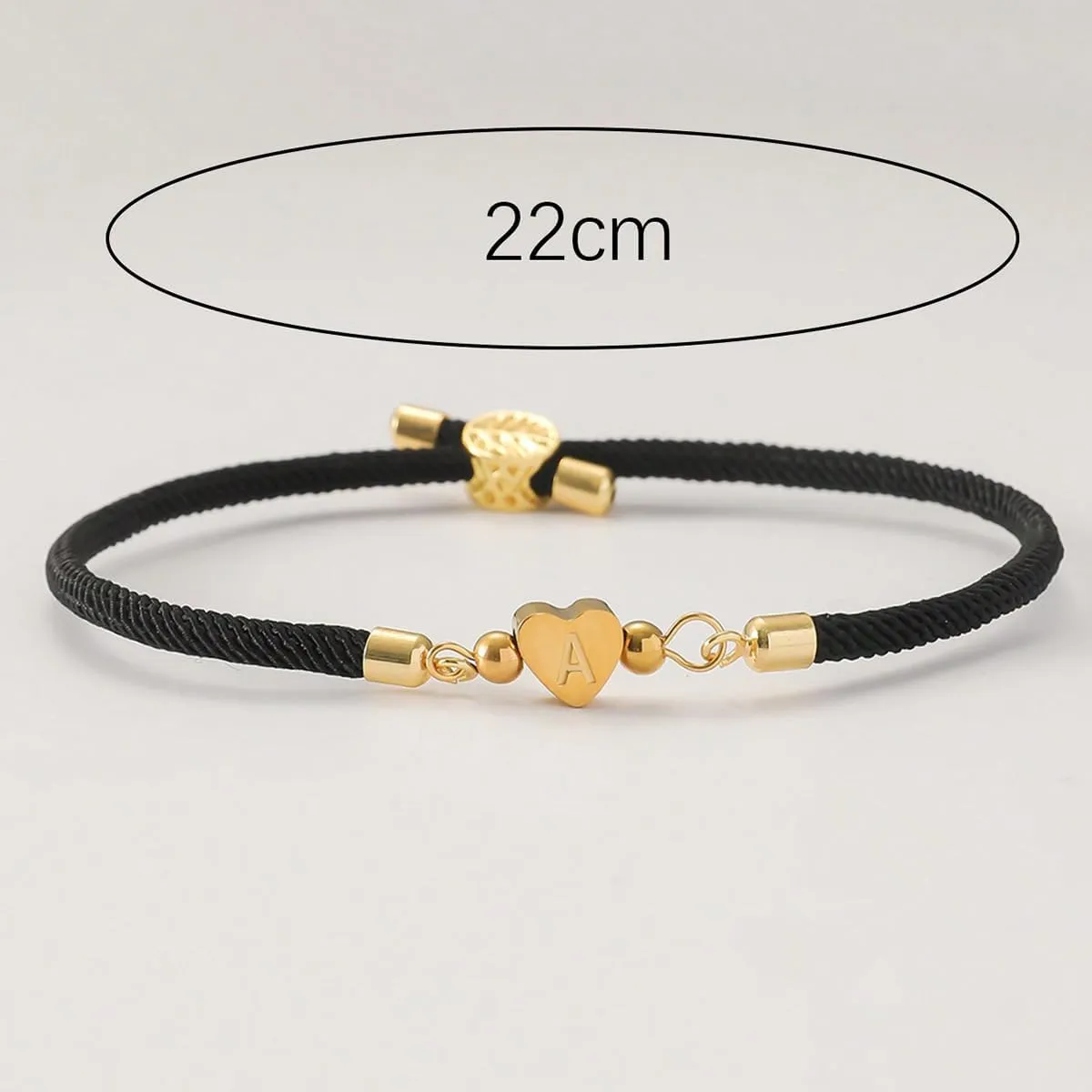 Heart Initial Bracelets 26 Letters Initial Charms Bracelet for Women A-Z Braided Bracelets Heart Handmade Adjustable Jewelry for Mom Daughter Birthday Jewelry Gift