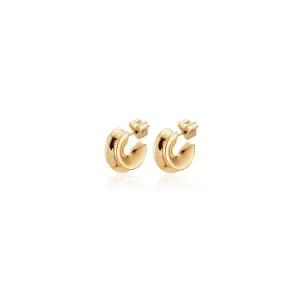 Hidden Heart Small Hoops (Gold)