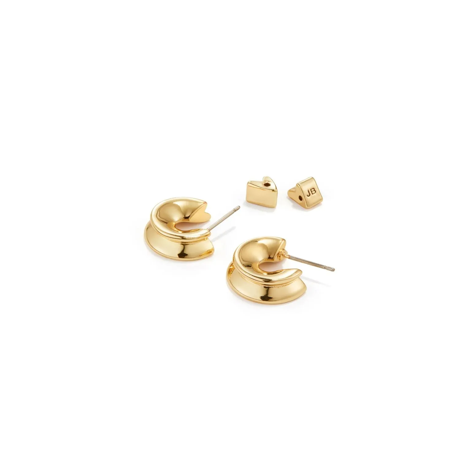 Hidden Heart Small Hoops (Gold)