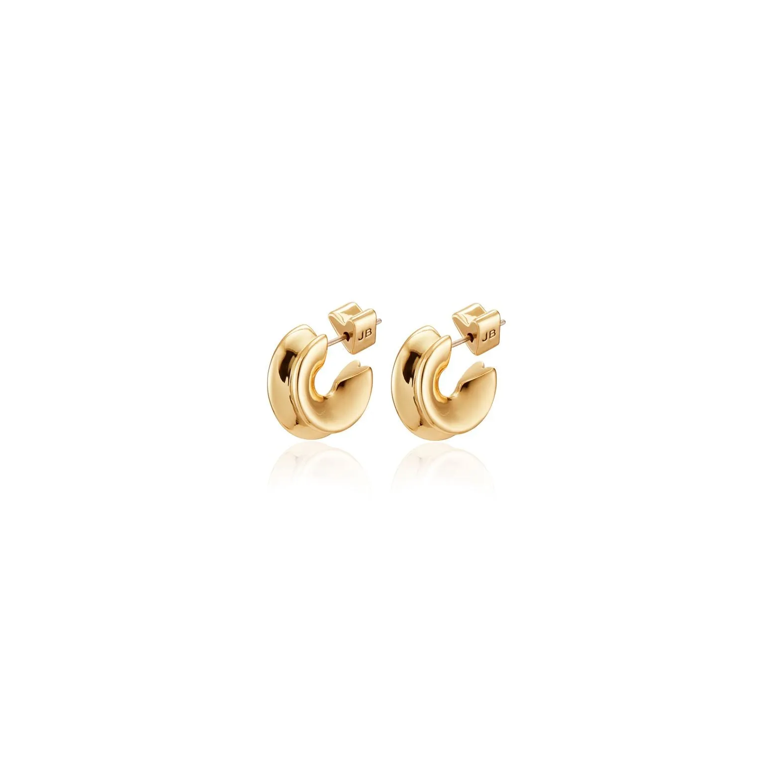 Hidden Heart Small Hoops (Gold)