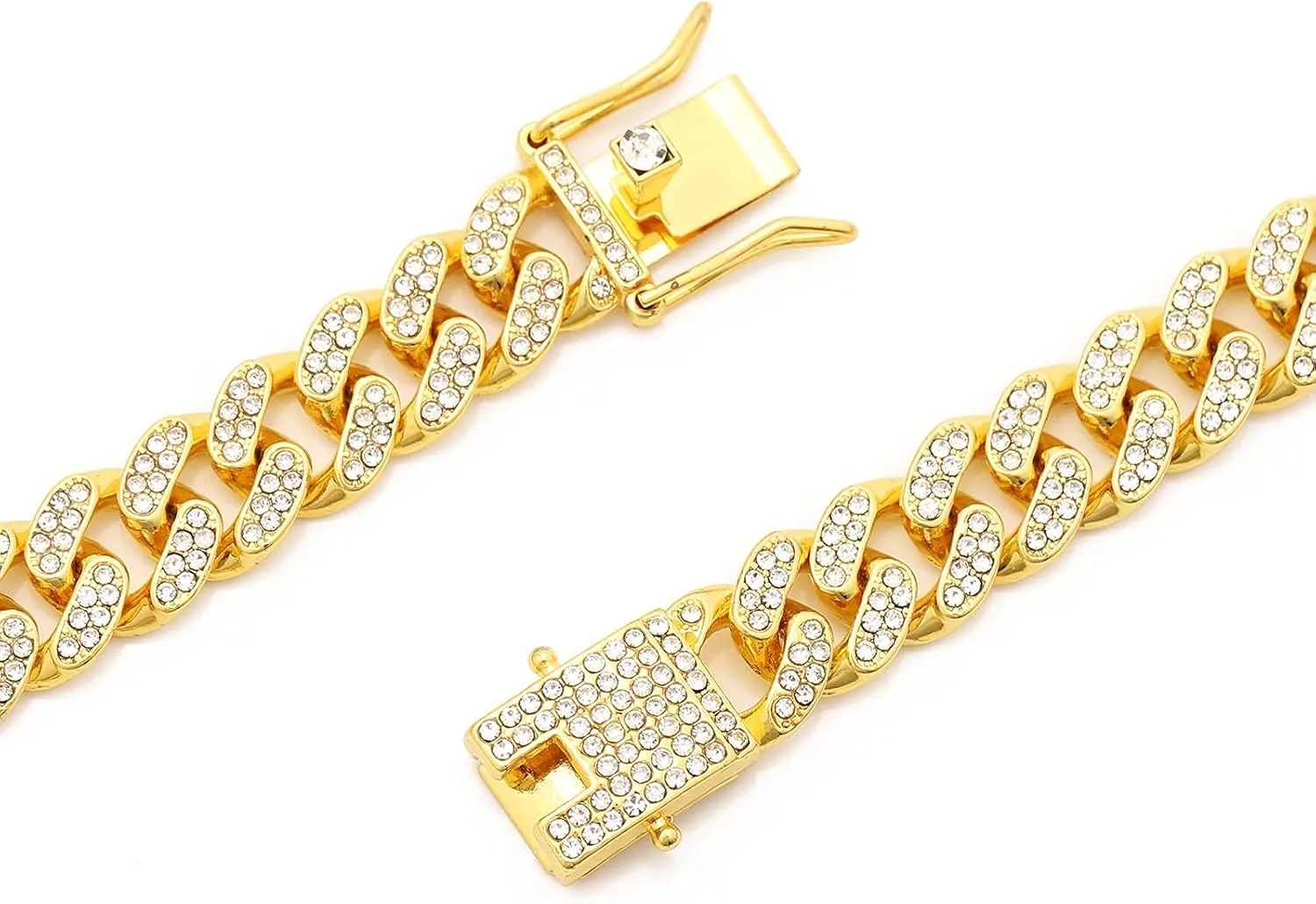 HIPBLING Iced Out Bracelet for Men Cuban Link Watch Bracelets Diamond Miami Cuban Bracelets 13mm 8mm Bracelet Hip Hop Rapper Jewelry Gift for Men