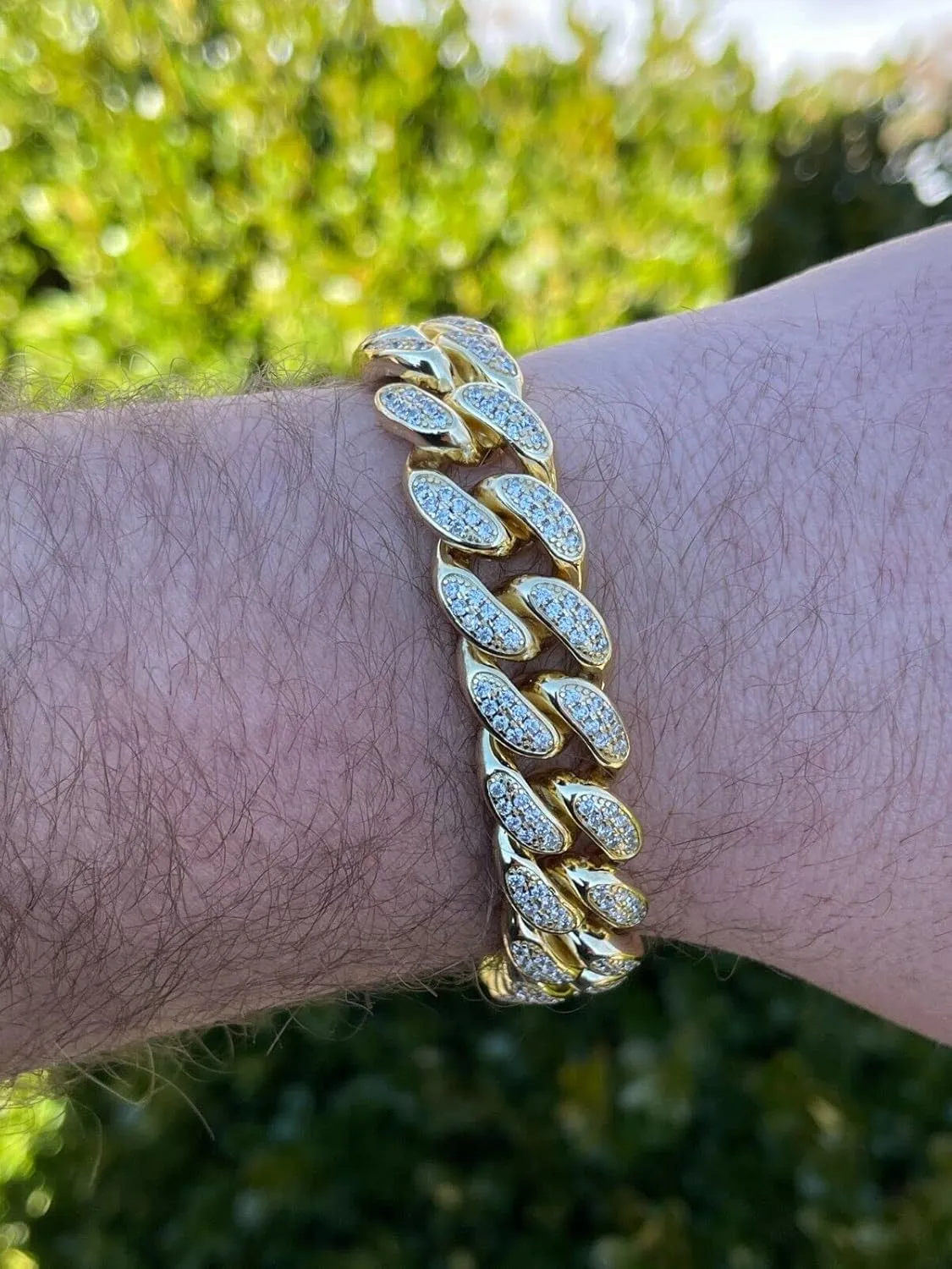HIPBLING Iced Out Bracelet for Men Cuban Link Watch Bracelets Diamond Miami Cuban Bracelets 13mm 8mm Bracelet Hip Hop Rapper Jewelry Gift for Men