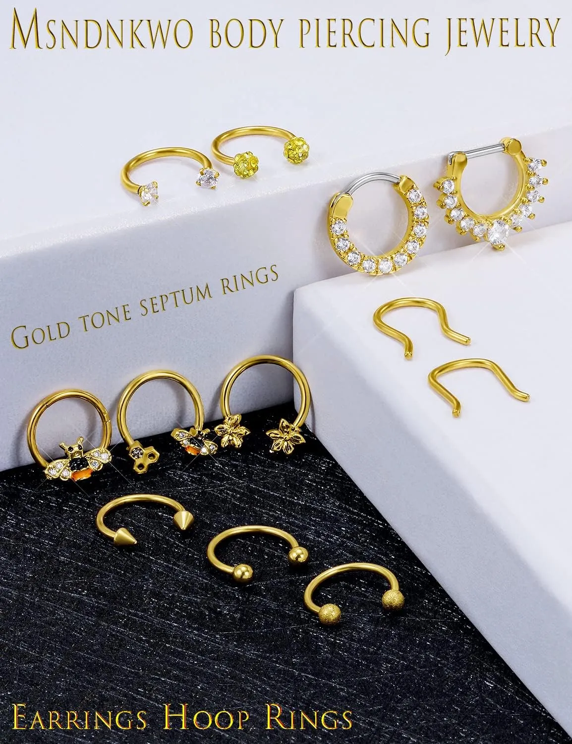 Horseshoe Nose Rings Surgical Steel 16G Nose Hoop Tragus Cartiage Earring Septum Jewelry Lip Rings Rook Conch Piercing Jewelry 6Mm 8Mm 10Mm 12Mm Silver Nose Piercing Hoops