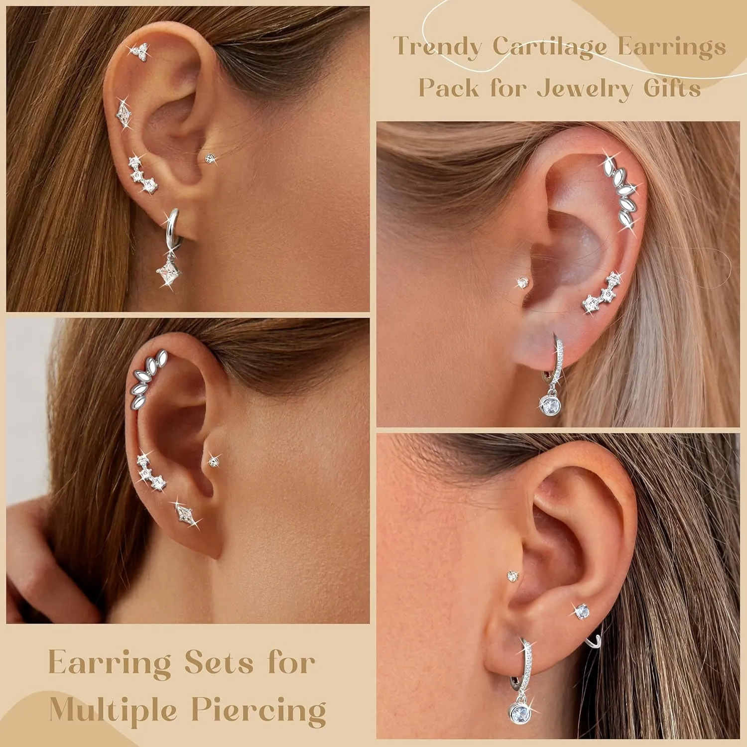 Hypoallergenic Gold Huggie Hoop Earrings Flat Back Earrings for Women Men Stainless Steel Cartilage Hoop Stud Earring Set for Multiple Piercing Small Flatback Tragus Helix Piercing Jewelry for Sensitive Ears