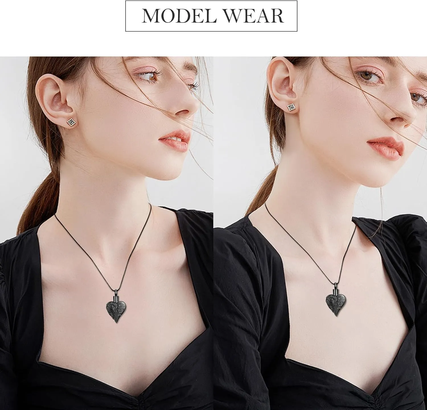 Imrsanl Cremation Jewelry for Ashes Butterfly Heart Urn Necklaces for Women Keepsake Memorial Necklace Pendent for Human Ashes