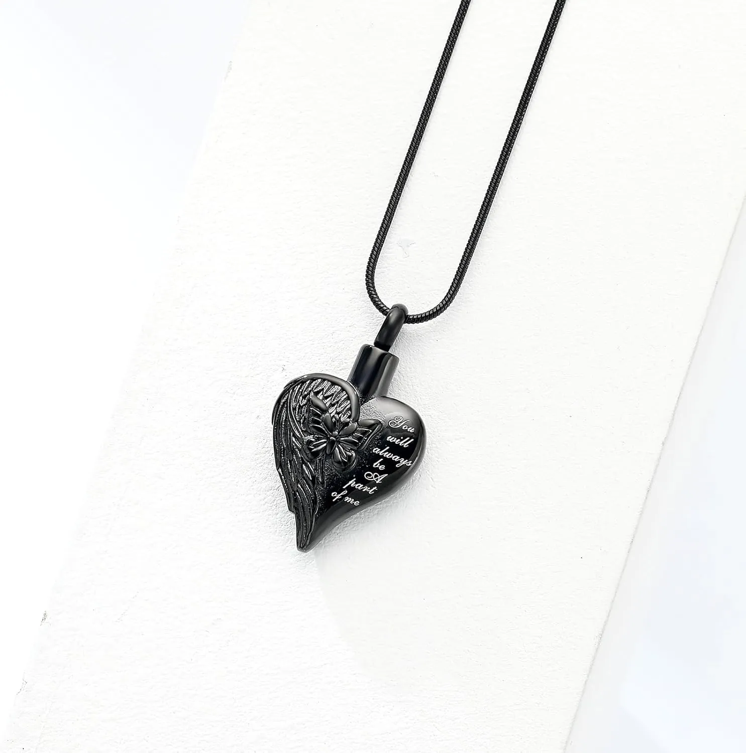 Imrsanl Cremation Jewelry for Ashes Butterfly Heart Urn Necklaces for Women Keepsake Memorial Necklace Pendent for Human Ashes
