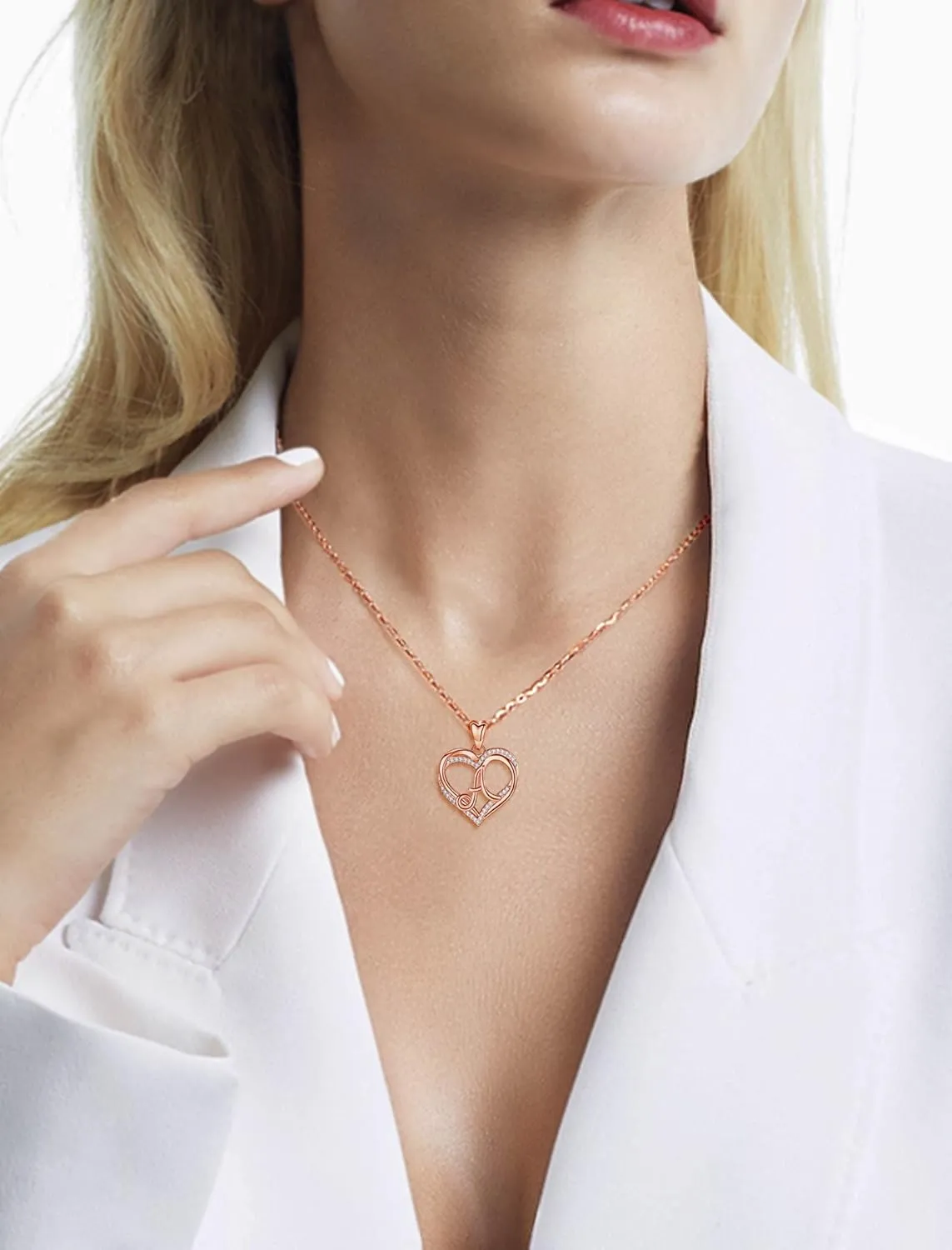 INFUSEU Unique Initial Necklaces for Women Girls Small Heart Letter Jewelry, Meaningful Personalized Gifts