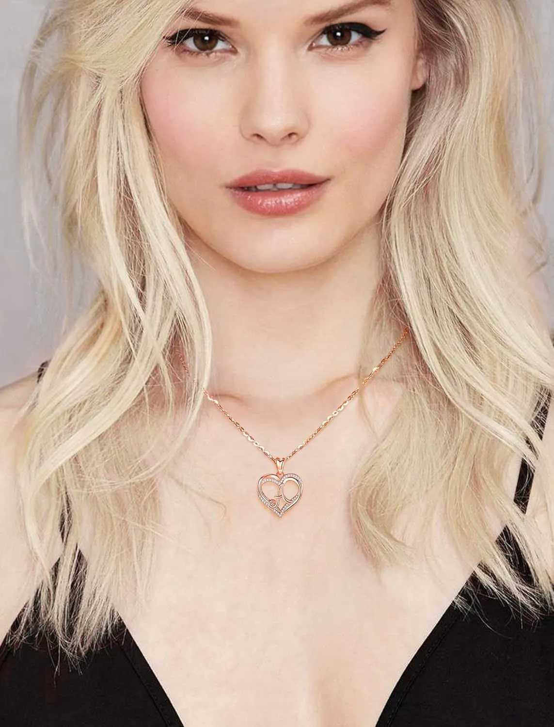 INFUSEU Unique Initial Necklaces for Women Girls Small Heart Letter Jewelry, Meaningful Personalized Gifts