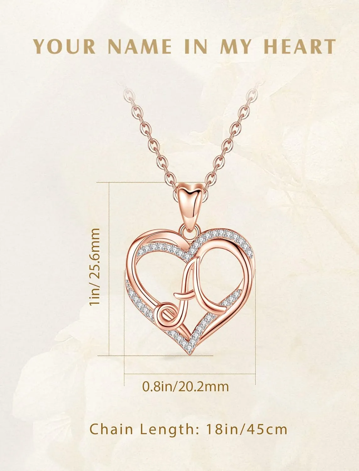 INFUSEU Unique Initial Necklaces for Women Girls Small Heart Letter Jewelry, Meaningful Personalized Gifts