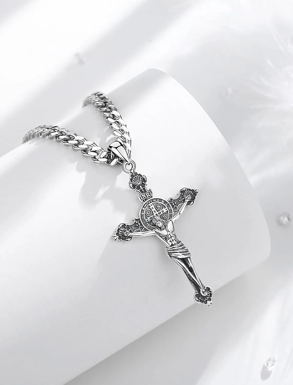 INFUSEU Unique Religious Gifts for Men Women, St. Michael/St. Christopher/St. Benedict/Virgin Mary Pendant Necklaces
