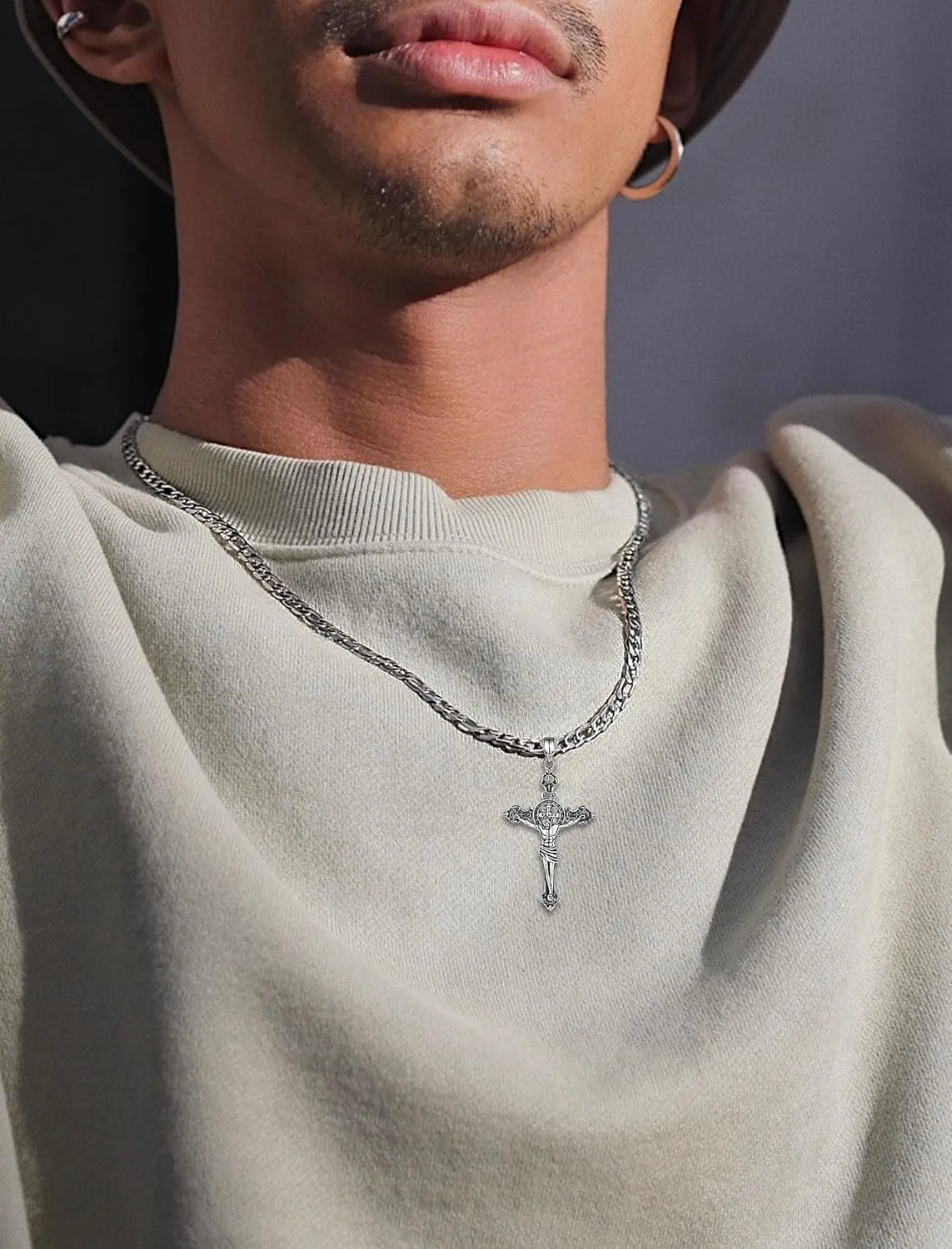 INFUSEU Unique Religious Gifts for Men Women, St. Michael/St. Christopher/St. Benedict/Virgin Mary Pendant Necklaces
