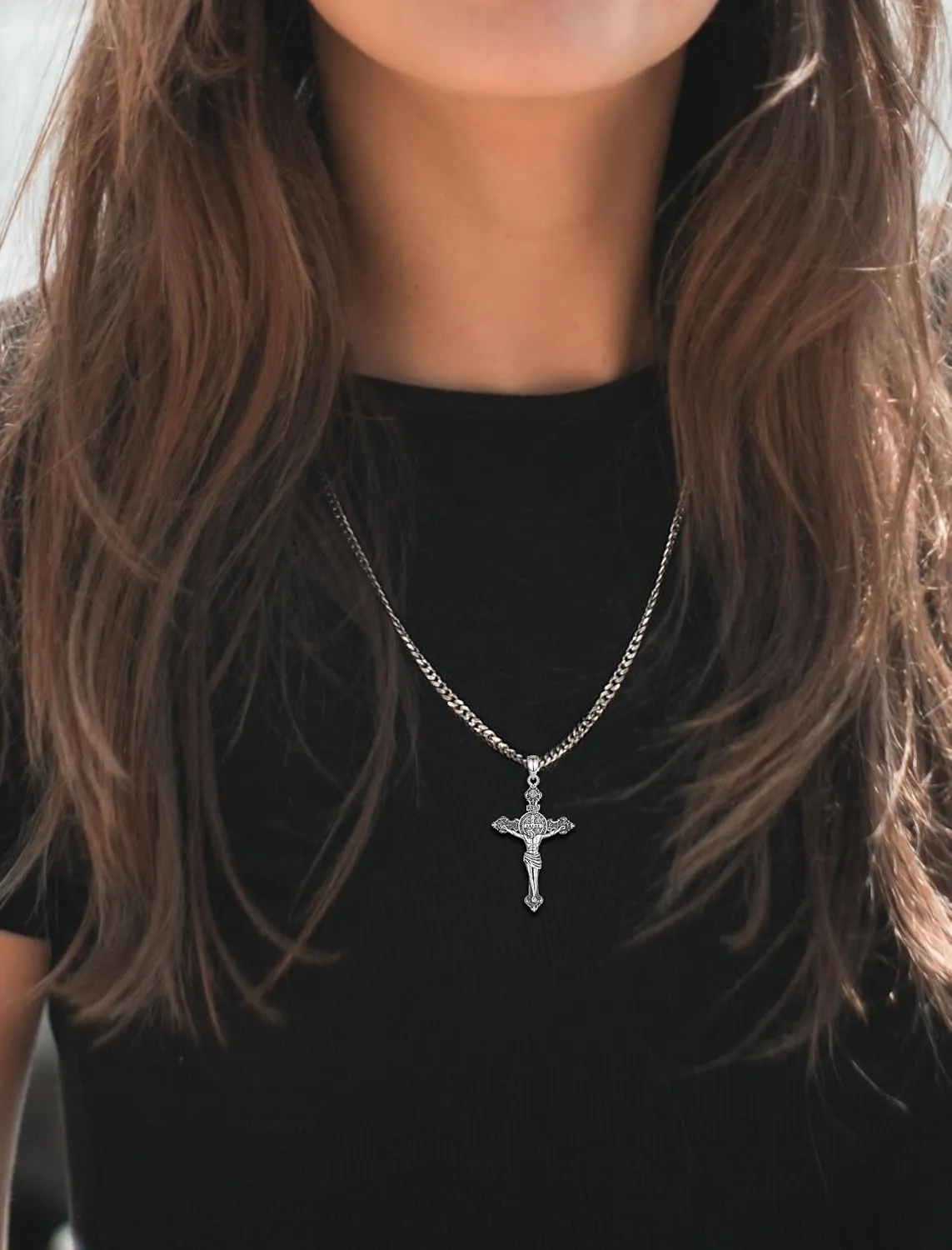INFUSEU Unique Religious Gifts for Men Women, St. Michael/St. Christopher/St. Benedict/Virgin Mary Pendant Necklaces