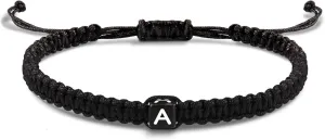 Initial Bracelets for Women Men Gifts for Her Teen Girl Best Friend Birthday Graduation Dainty Braided Bracelets Letter A-Z Charm Adjustable Link Mother's Day Jewelry Mom Christmas Gifts Valentine's Day Jewelry