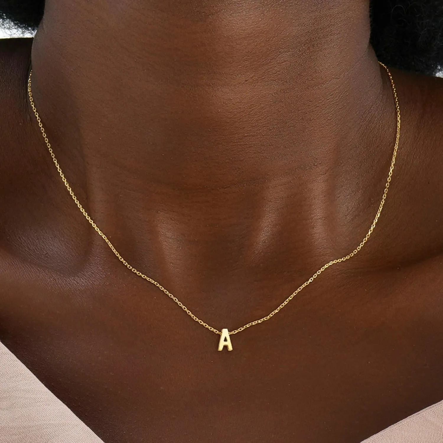 Initial Necklace for Women Girls Kids - Dainty 18K Gold Plated Initial Necklace Tiny A-Z Pendant Necklace Cute Initial Letter Necklace Gold Jewelry Necklace for Women