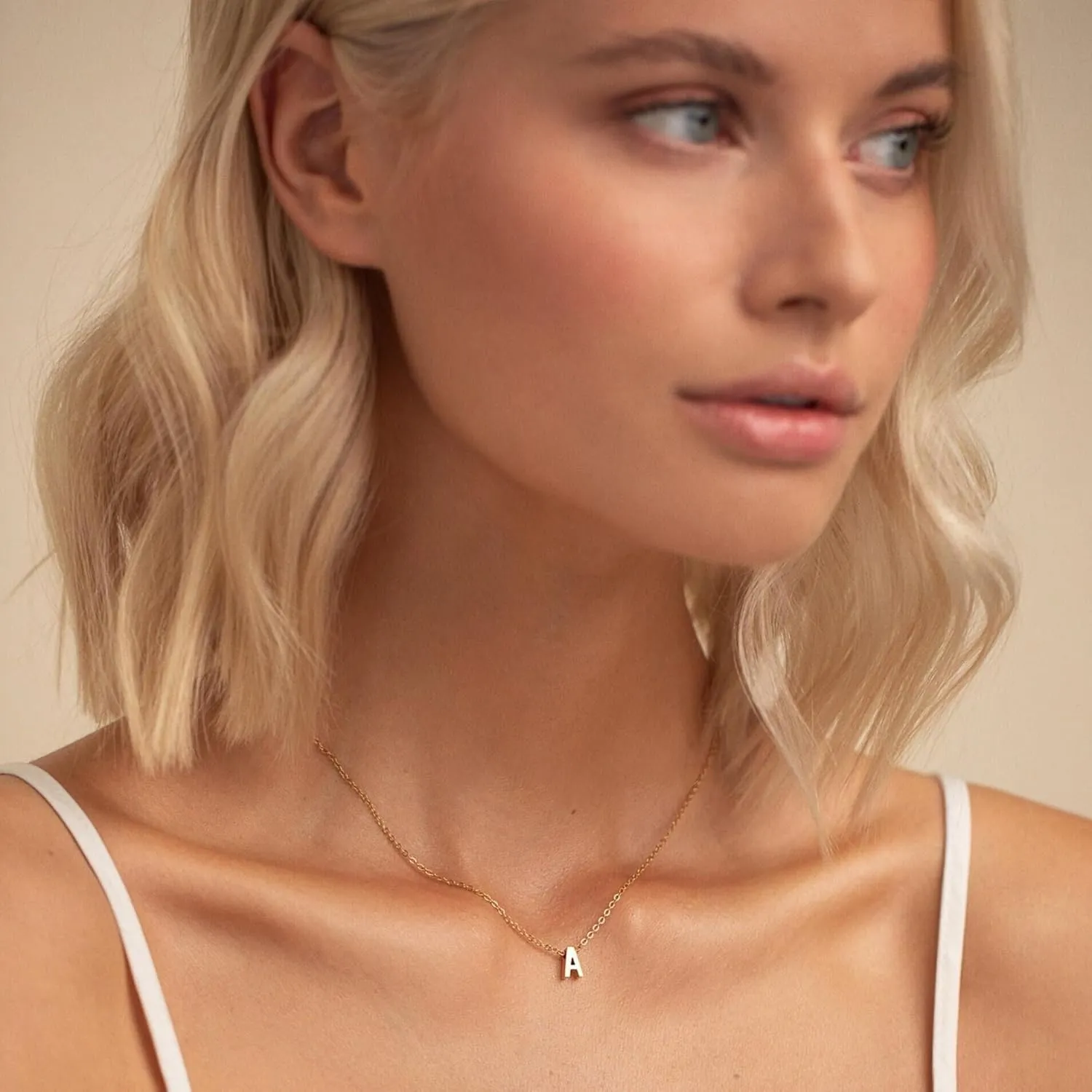 Initial Necklace for Women Girls Kids - Dainty 18K Gold Plated Initial Necklace Tiny A-Z Pendant Necklace Cute Initial Letter Necklace Gold Jewelry Necklace for Women