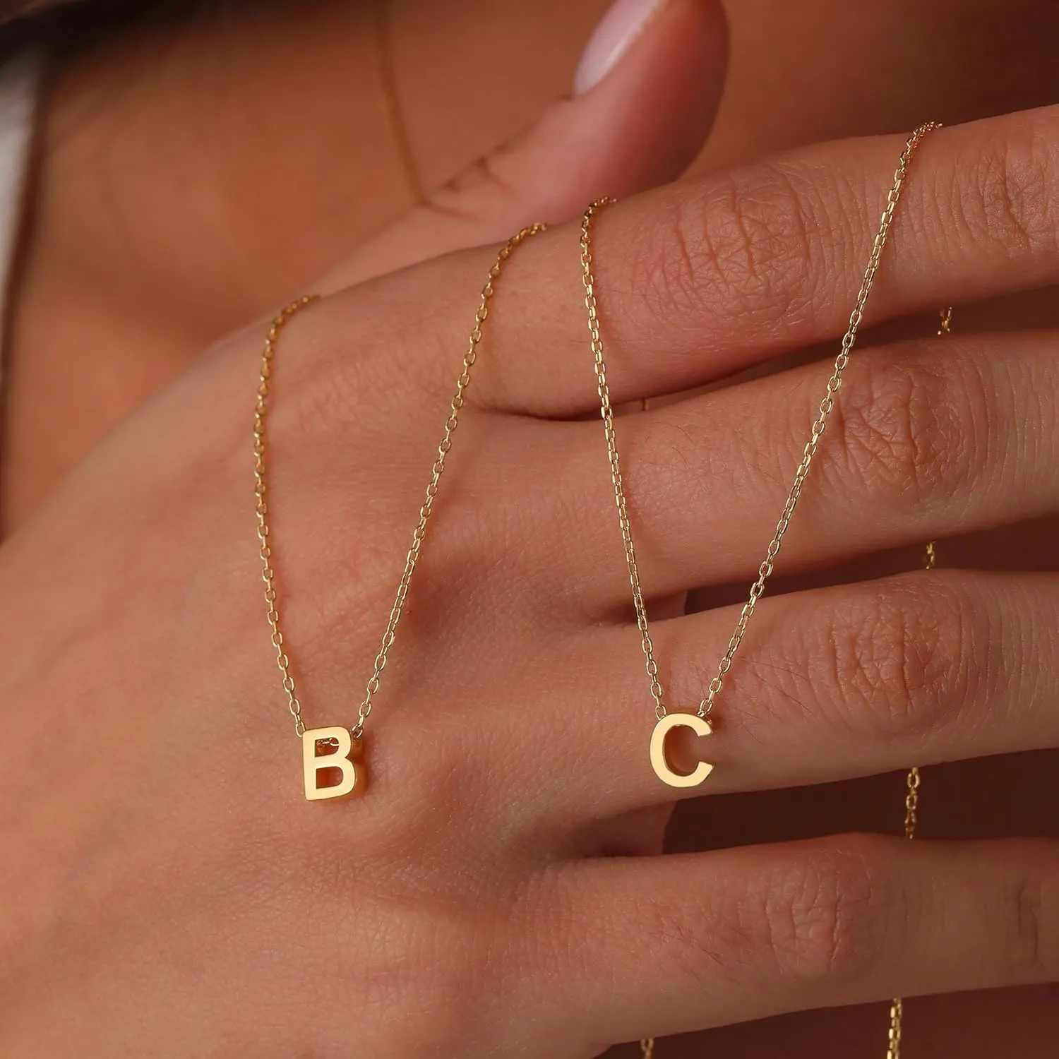 Initial Necklace for Women Girls Kids - Dainty 18K Gold Plated Initial Necklace Tiny A-Z Pendant Necklace Cute Initial Letter Necklace Gold Jewelry Necklace for Women
