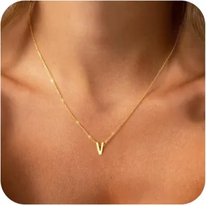 Initial Necklace for Women Girls Kids - Dainty 18K Gold Plated Initial Necklace Tiny A-Z Pendant Necklace Cute Initial Letter Necklace Gold Jewelry Necklace for Women