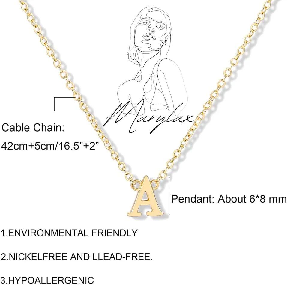 Initial Necklaces for Women, Dainty Gold Letter Necklace Tiny Initial Choker Necklace Trendy Cute Personalized Monogram Name Necklace Gold Jewelry for Women Gift
