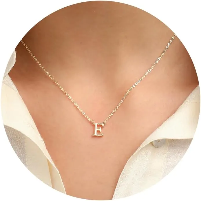 Initial Necklaces for Women, Dainty Gold Letter Necklace Tiny Initial Choker Necklace Trendy Cute Personalized Monogram Name Necklace Gold Jewelry for Women Gift