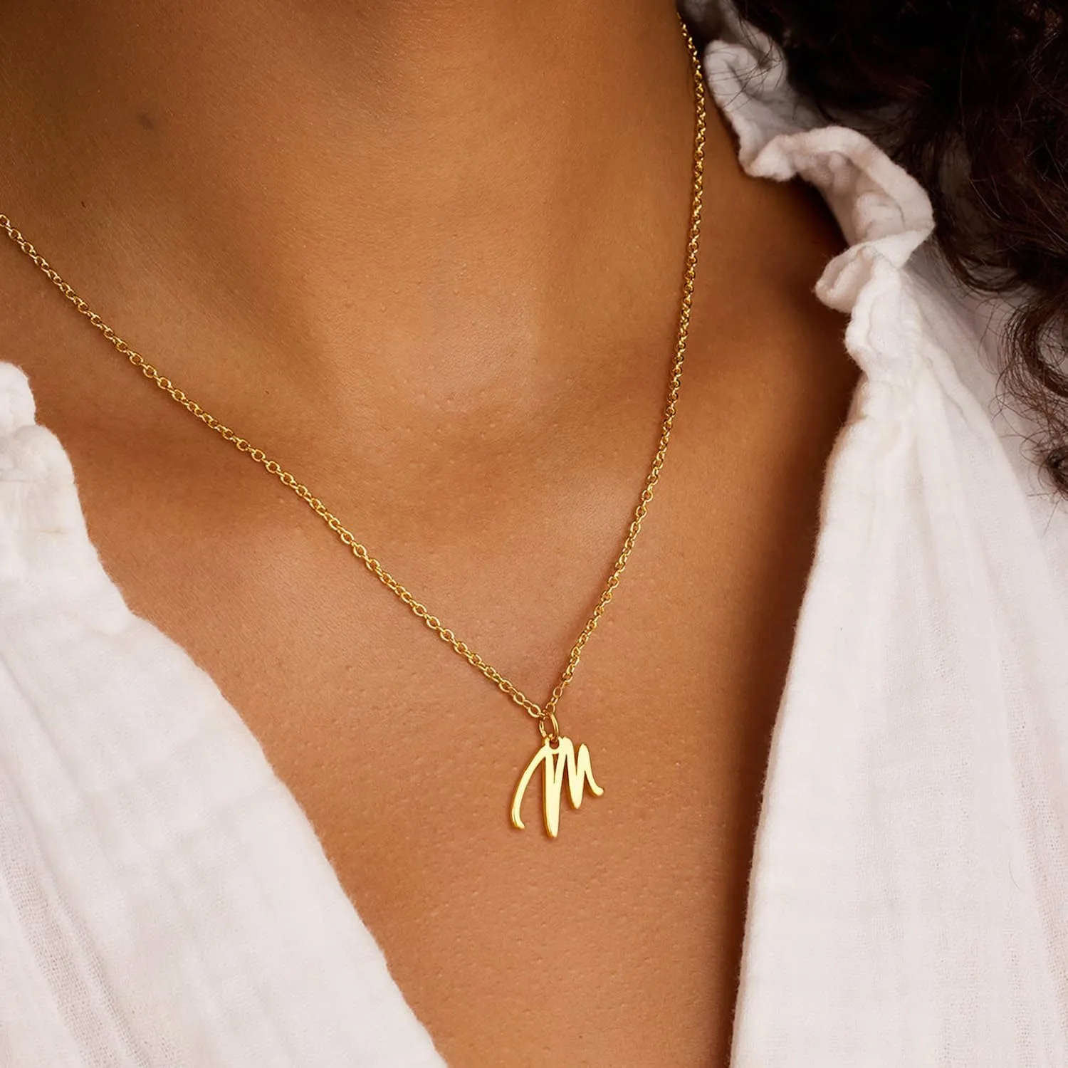 Initial Necklaces for Women Trendy, 14K Gold Plated A-Z Letter Pendant Necklace Gold Necklace for Women Custom Personalized Name Dainty Jewelry Fashion Accessories