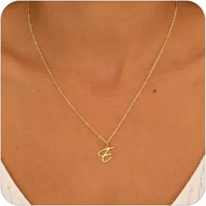 Initial Necklaces for Women Trendy, 14K Gold Plated A-Z Letter Pendant Necklace Gold Necklace for Women Custom Personalized Name Dainty Jewelry Fashion Accessories