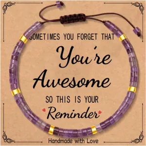 Inspirational Gifts Bracelets for Women Encouraging Healing Natural Stone Bracelets - Get Well Soon Gifts for Women Best Friends Sister Bestie - Life is Tough But So are You Bracelet