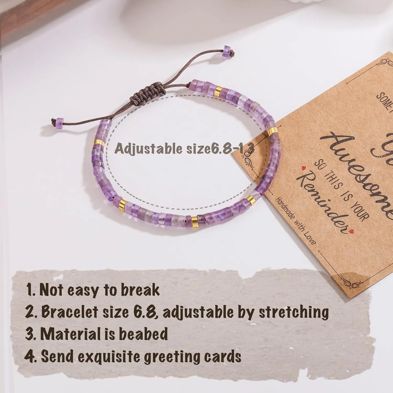 Inspirational Gifts Bracelets for Women Encouraging Healing Natural Stone Bracelets - Get Well Soon Gifts for Women Best Friends Sister Bestie - Life is Tough But So are You Bracelet