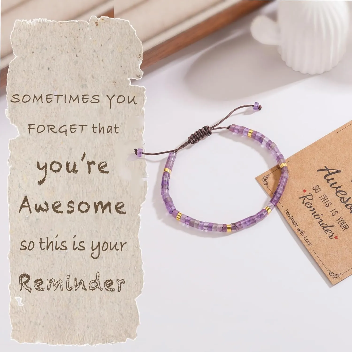 Inspirational Gifts Bracelets for Women Encouraging Healing Natural Stone Bracelets - Get Well Soon Gifts for Women Best Friends Sister Bestie - Life is Tough But So are You Bracelet