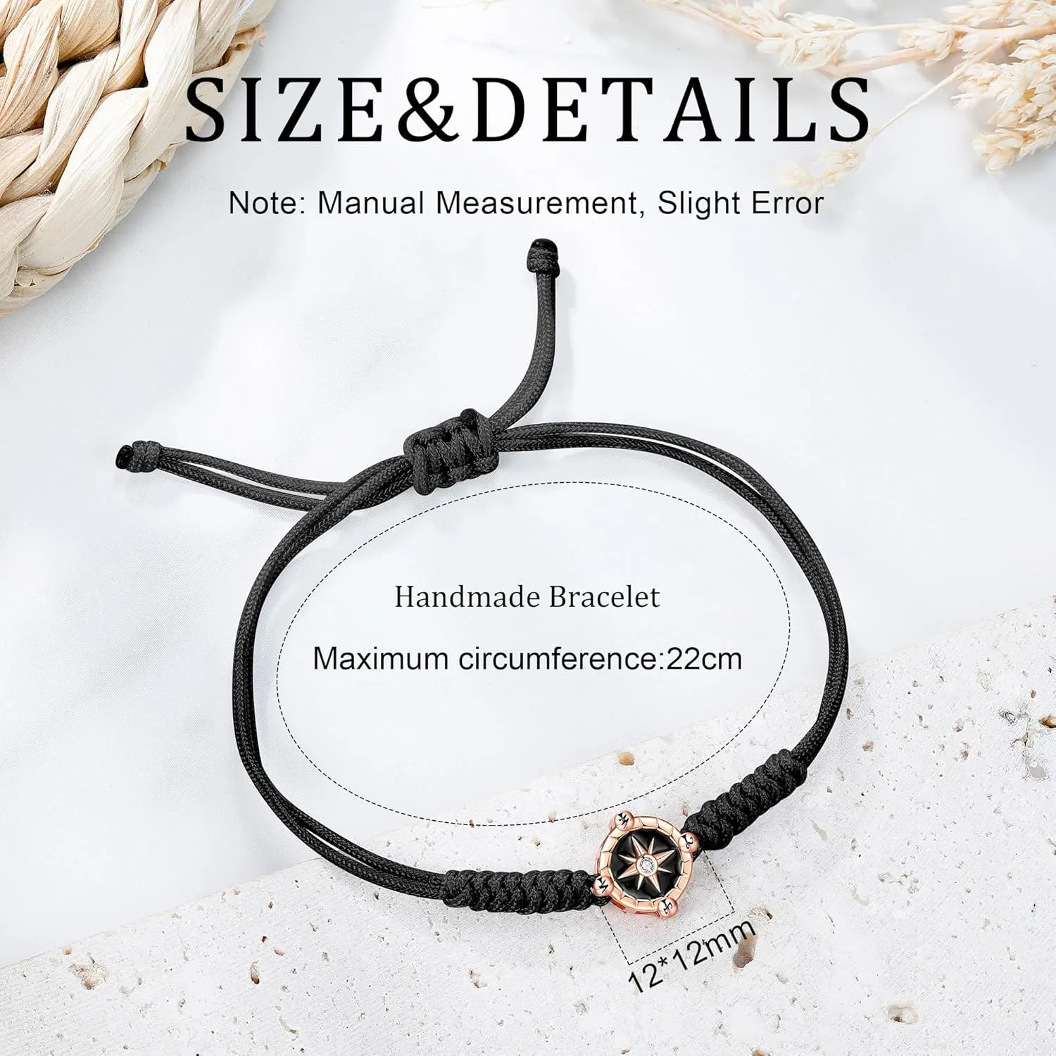 JENDEAR SHINE Rope Bracelet for Women, Hand Braided Rope Chain Adjustable, Birthday Friendship Graduation Gift for Women Girls Sisters Friends