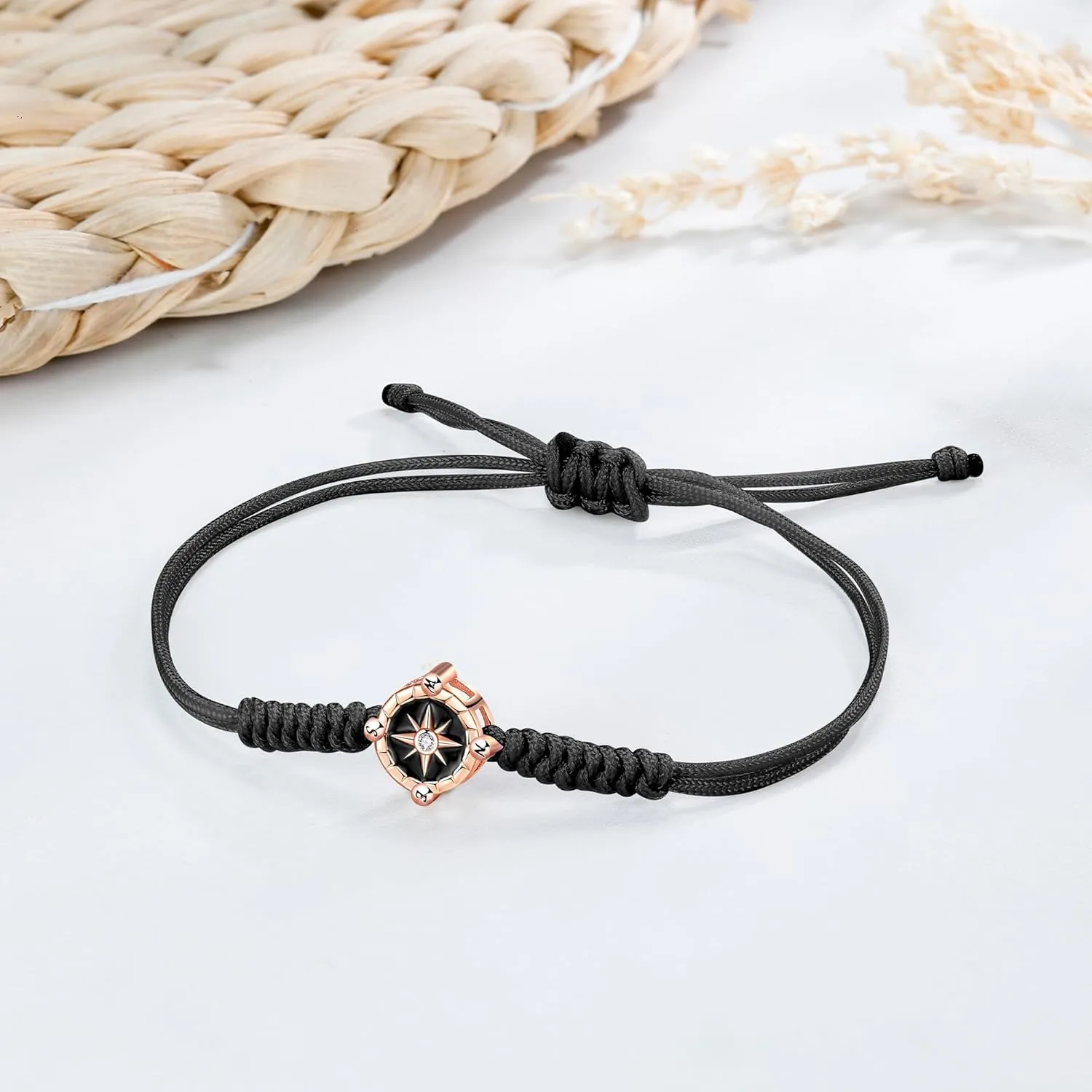 JENDEAR SHINE Rope Bracelet for Women, Hand Braided Rope Chain Adjustable, Birthday Friendship Graduation Gift for Women Girls Sisters Friends