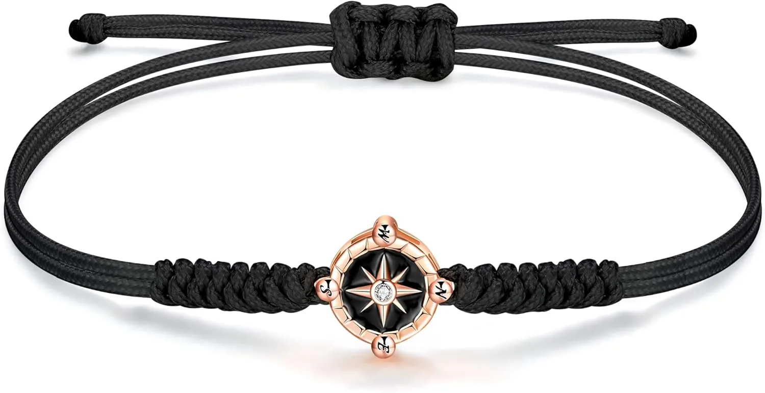 JENDEAR SHINE Rope Bracelet for Women, Hand Braided Rope Chain Adjustable, Birthday Friendship Graduation Gift for Women Girls Sisters Friends