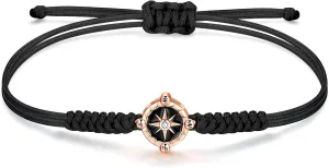 JENDEAR SHINE Rope Bracelet for Women, Hand Braided Rope Chain Adjustable, Birthday Friendship Graduation Gift for Women Girls Sisters Friends