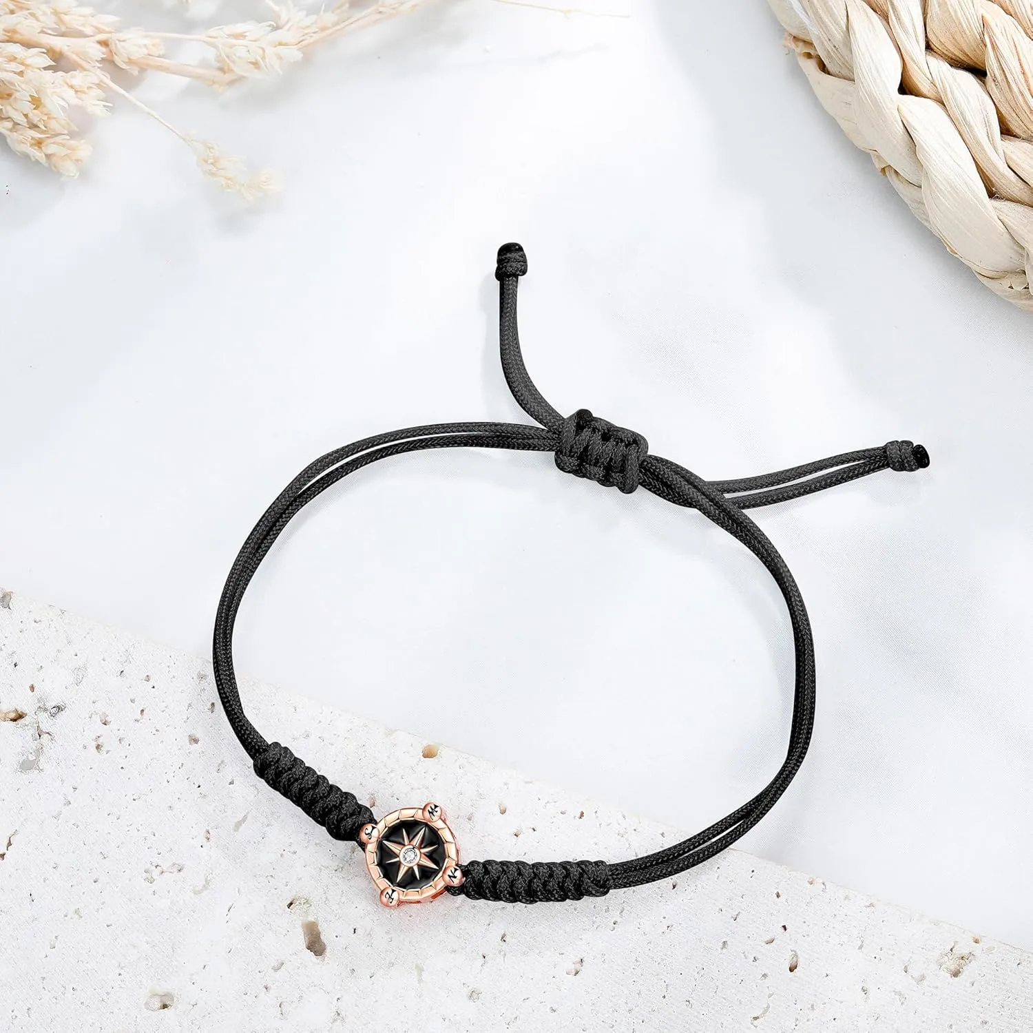JENDEAR SHINE Rope Bracelet for Women, Hand Braided Rope Chain Adjustable, Birthday Friendship Graduation Gift for Women Girls Sisters Friends