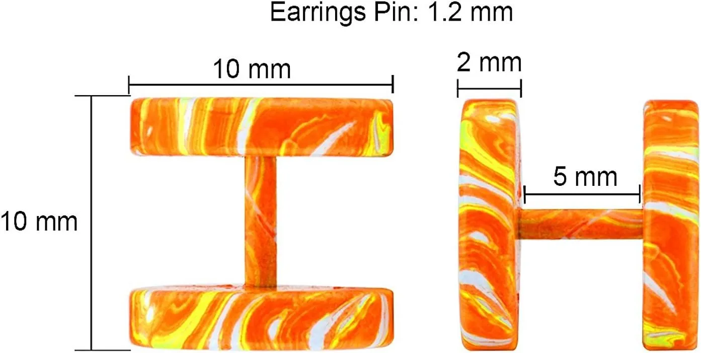 JewelrieShop Fake Plugs Faux Gauges Plugs Earring for Men Stainless Steel Studs Circle Flat Back Cheater Illusion Tunnel Dumbbell Earrings Ear Plugs Women(16G,6-12 Pieces,10mm)