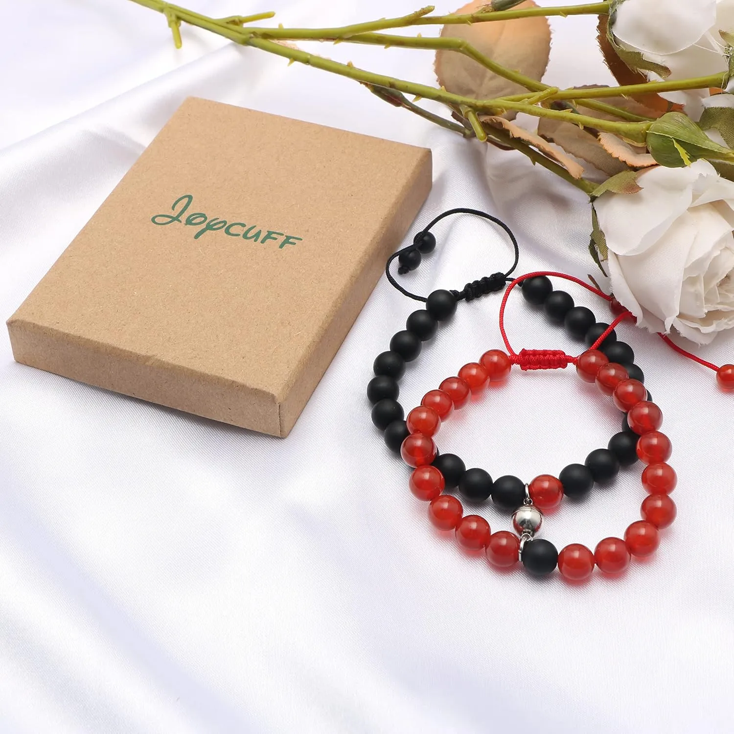 JoycuFF Matching Couple Bracelets For Men Women Him Or Her Boyfriend And Girlfriend Connecting Love Bracelets Gifts For Anniversary Birthday Christmas Beaded Jewelry
