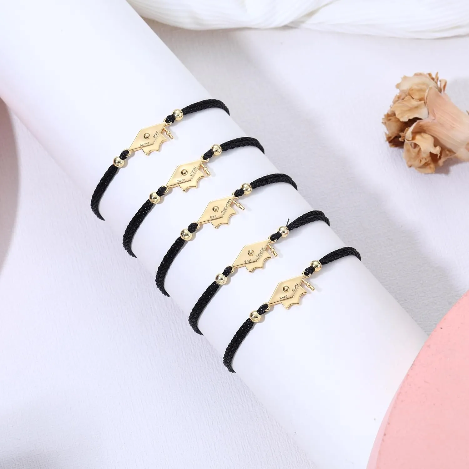 JSJOY Graduation Gifts for Him Class of 2024 Gifts College Graduaiton Bracelet Kindergarten Graduation Gifts for Teen Girl Boy Bracelet Preschool Graduation Gifts for Daughter