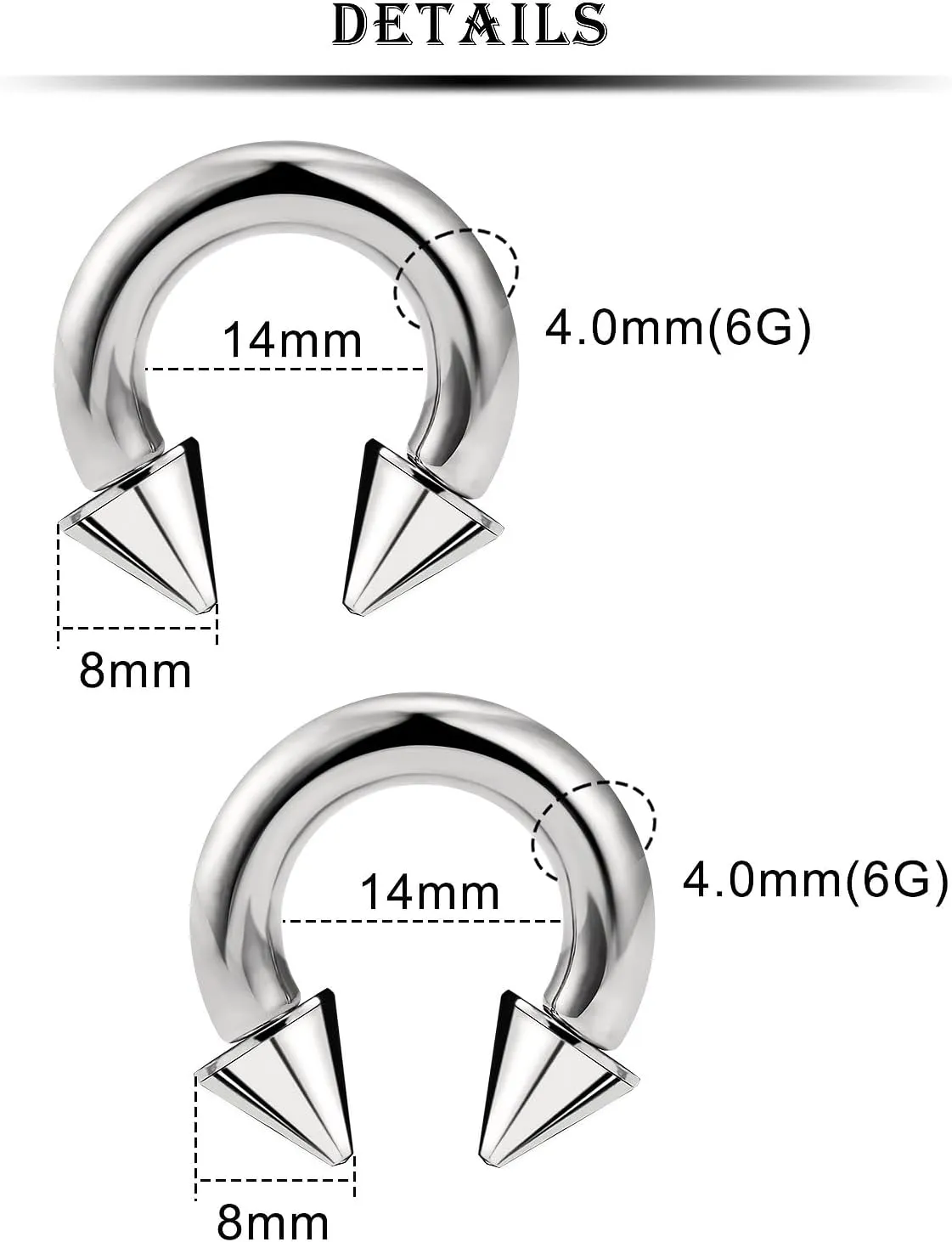 Kridzisw 8G 6G 4G 2G Titanium Septum Ring Gauges Earring Stretching kit 8 Gauge Hypoallergenic Lobe Hoop Earring Medical Implant Grade Large Septum Nose Ring Piercing Jewelry for Women Men