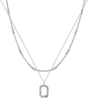 Layered Necklace for Women Dainty 14K Gold/Silver Plated Necklaces Trendy Herringbone Rope Chain Necklace Set Simple Stacked Choker Layering Jewelry Minimalist Gifts
