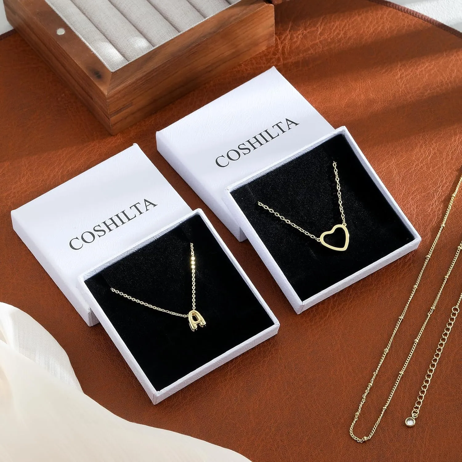 Layered Necklaces for Women Heart Letter Necklace Trendy Stackable 14k Gold Plated non tarnish Dainty Personalized A-Z Pendant Small Gifts for Women Jewelry